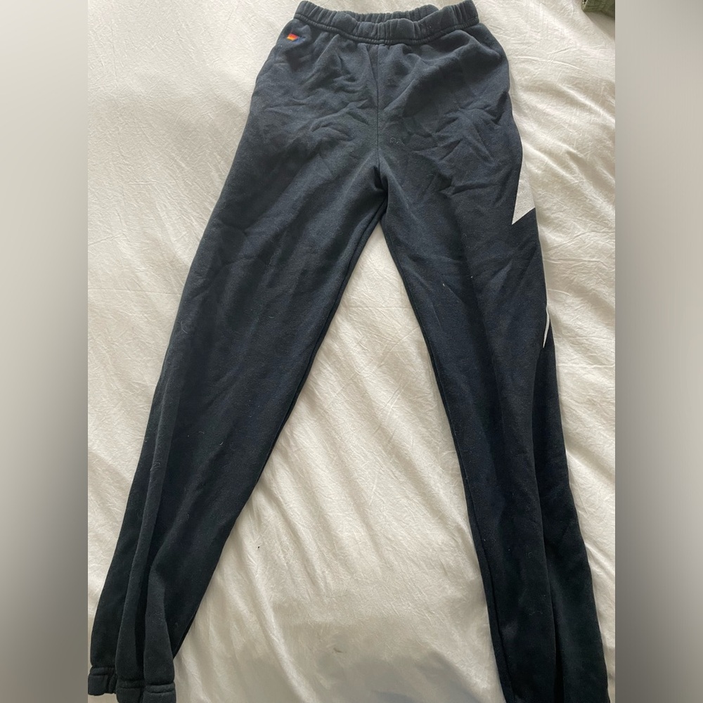 Aviator Nation Girls Size 14 black thunderbolt sweatpants.  Perfect condition.